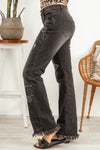 Raw Hem Straight Leg Jeans