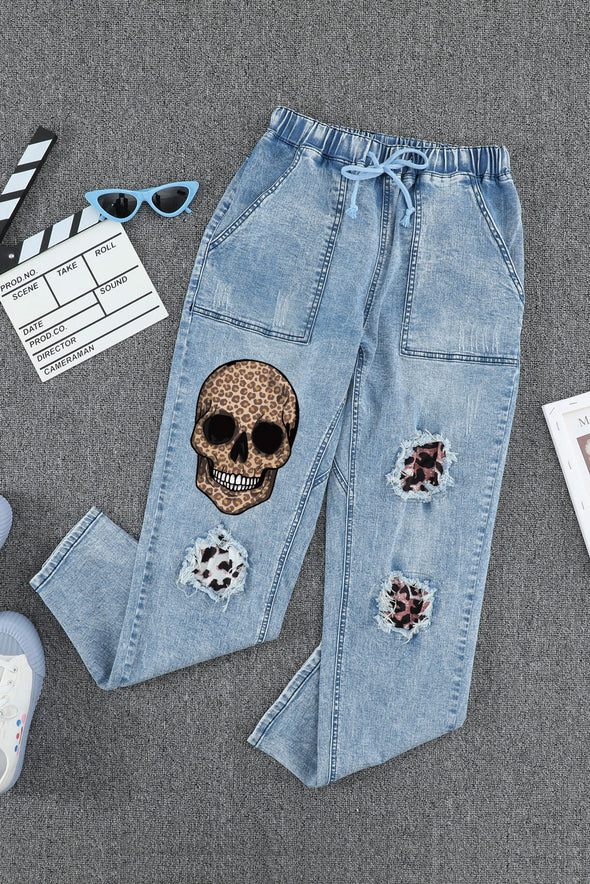 Camo Patches Cotton Pocketed Denim Jeans