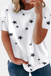 Leopard Lightning Print Crewneck Plus Size T-shirt