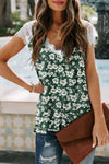 Eyelash V Neck Striped Tank