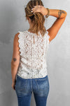 Wine Red Lace V Neck Tank Top