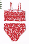 Floral Print Crop Top Bikini Set