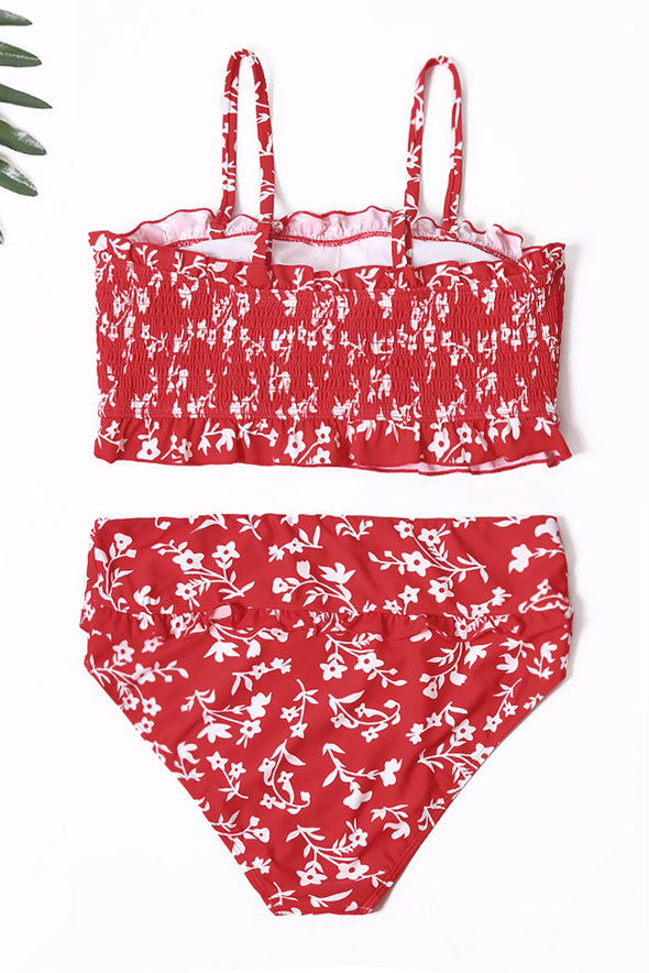 Floral Print Crop Top Bikini Set