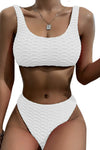 Scalloped Edges Ribbed Bikini