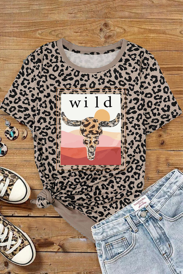 Crew Neck Camo Side Split T-shirt
