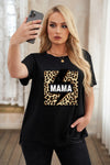 Leopard Lightning Print Crewneck Plus Size T-shirt