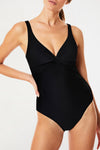 Twist Front Backless One-piece Swimwear