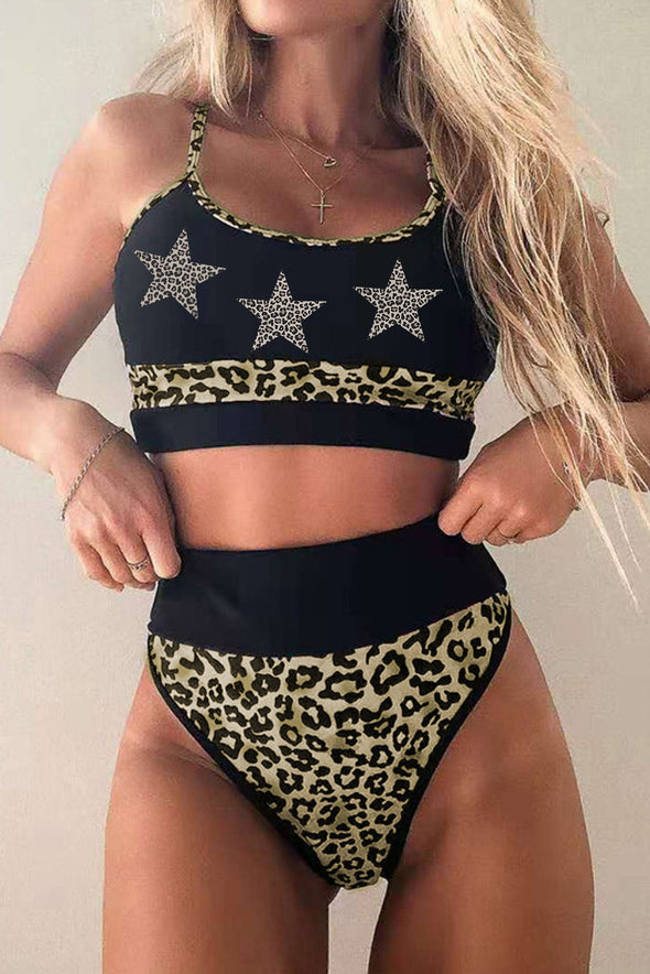 Color Block Camisole High Waisted Swimsuit