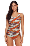 Gradient Criss Cross Back One Piece Swimsuit