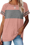 Stripe Sleeve Colorblock T-shirt