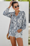 Multicolor Floral Print Peasant Blouse
