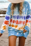 Fashion Tie Dye Long Sleeve Sweatshirt Dress