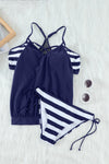 Tankini with Stripes Patchwork