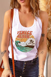 Letters Sunflower Graphic Tank Top