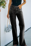 High Rise Slit Anklet Flare Jeans