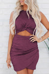 Twist Knot Front Cutout Bodycon Dress