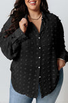 Swiss Dot Textured Plus Size Shirt