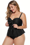 Plus Size Halter Neck Peplum Tankini