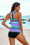 Wave Stripe Racerback Tankini Swimsuit
