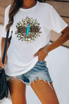 Letter Heart-shaped Rugby Graphic Print Short Sleeve T-shirt