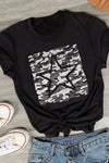 Letter Heart-shaped Rugby Graphic Print Short Sleeve T-shirt