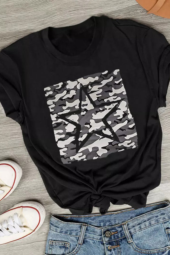Letter Heart-shaped Rugby Graphic Print Short Sleeve T-shirt