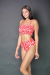 Floral Print Crop Top Bikini Set