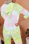 Multicolor Utopia Cotton Blend Tie Dye Hoodie Joggers Loungewear