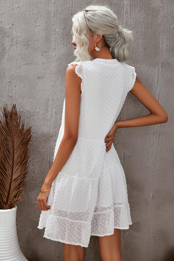 Swiss Dot Tiered Babydoll Mini Dress