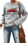 Merry Christmas Letters Print Pullover Sweatshirt
