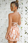 Tie-dye Ruffle Bikini with Sarong