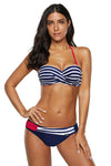 Halter Bandeau Striped Bikini