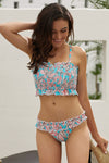 Cute Floral Patterned Smocked Bikini