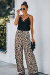 Print High Rise Wide Leg Pants