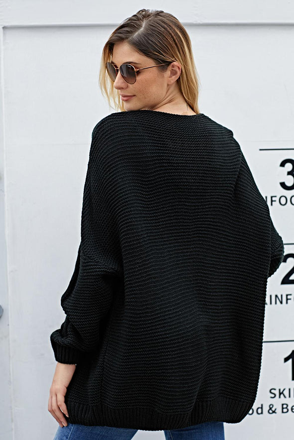 Chunky Wide Long Sleeve Knit Cardigan