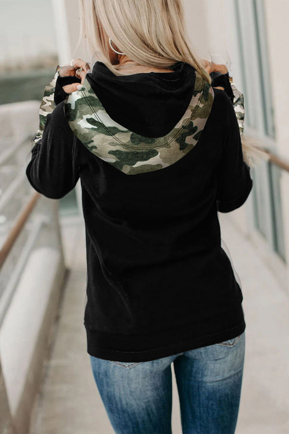 Double Hoods Thumb Hole Hoodie