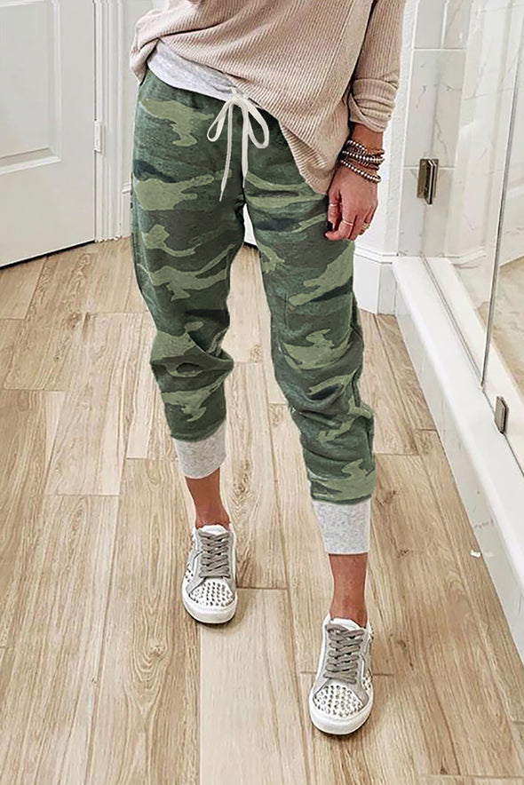 Camo Print Knit Sport Pants