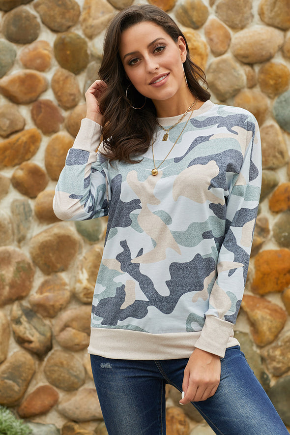 Digital Camo Print Sweatshirt