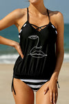 Tankini with Stripes Patchwork