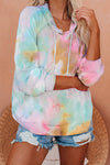 Multicolor Tie-dye Knit Hoodie