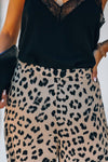 Print High Rise Wide Leg Pants