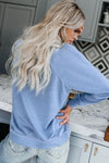 French Terry Cotton Blend Pullover Sweatshirt