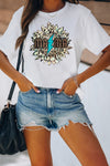 Letter Heart-shaped Rugby Graphic Print Short Sleeve T-shirt