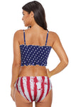 High Waist Printed Smocked Bikini