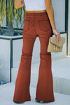 High Waist Pockets Bell Jeans
