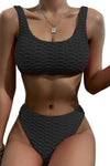 Scalloped Edges Ribbed Bikini