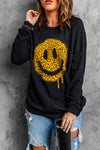 French Terry Cotton Blend Pullover Sweatshirt