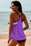 Printed Lined Tankini Swimsuit