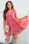 Swiss Dot Tiered Babydoll Mini Dress