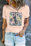 Letter Heart-shaped Rugby Graphic Print Short Sleeve T-shirt